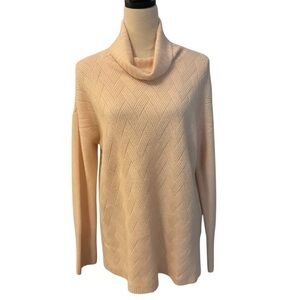 Magaschoni Light Pink Long Sleeve Turtleneck 100% Cashmere Sweater Medium Soft